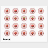 Cute Editable Strawberry Valentine Sticker (Blatt)