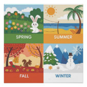 Cute & Educational 4 Seasons Design Poster (Vorderseite)