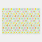 Cute Egg Pattern Green Yellow Pink Kids Birthday Geschenkpapier Set (Vorderseite 3)