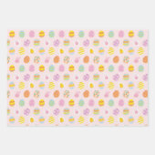 Cute Egg Pattern Green Yellow Pink Kids Birthday Geschenkpapier Set (Vorderseite 2)