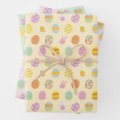 Cute Egg Pattern Green Yellow Pink Kids Birthday Geschenkpapier Set (Beispiel)