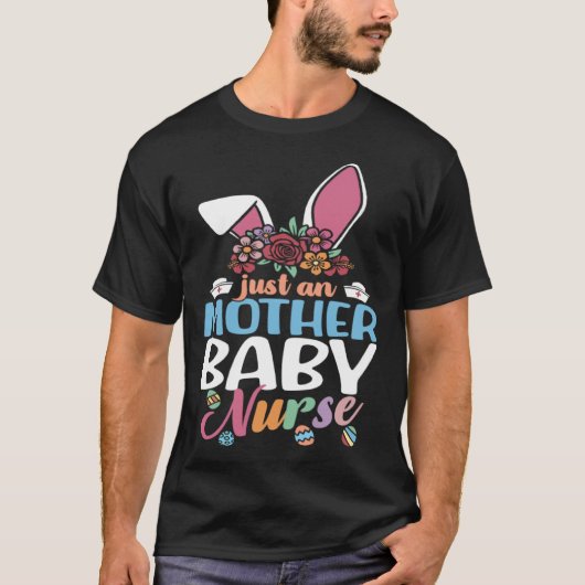 Cute Eggcellent Mother Baby Nurse Easter Bunny Ear T-Shirt (Vorderseite)