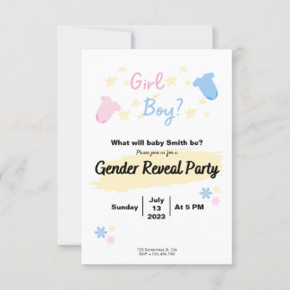 Cute Einladung Gender Reveal