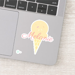 Cute Eiscreme-Waffel mit Streuseln  Aufkleber