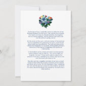 Cute Elegant Blue Shades Colorful Floral Heart Karte (Rückseite)