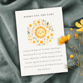 Cute Elegant Boho Floral Sun Books For Baby Shower Begleitkarte