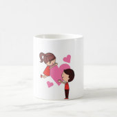 Cute & Elegant Couple with Heart Mug Kaffeetasse (Mittel)