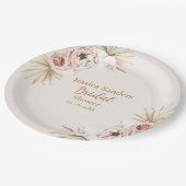 Cute Elegant Flowers Boho Bridal Shower Pappteller (Schrägansicht)