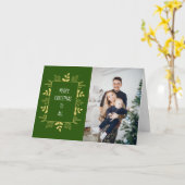 Cute Elegant Holiday Photo Card Karte (Gelbe Blume)