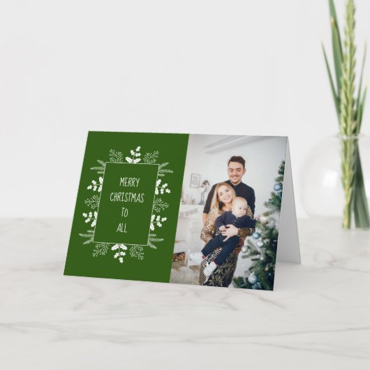 Cute Elegant Holiday Photo Card Karte (Vorderseite)