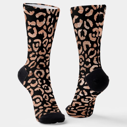 Cute Elegant Rose Gold Glam Leopard Socken (Gewinkelt)