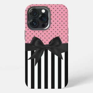 Cute elegante trendige Streifen Polka-Punkte-Muste iPhone 13 Pro Hülle