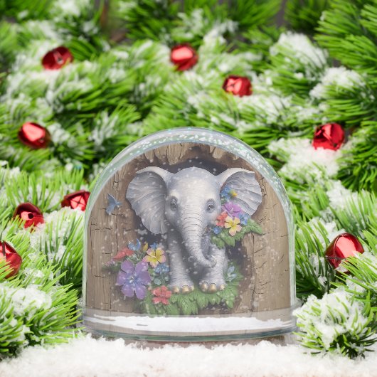 Cute Elephant Animal Schneekugeln (Weihnachten)
