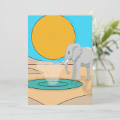 Cute Elephant Birthday Invitation | Soft Pastel  Einladung (Stehend Vorderseite)