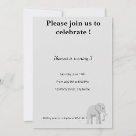 Cute Elephant Birthday Invitation | Soft Pastel  Einladung
