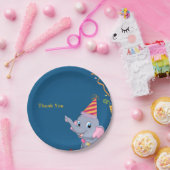 Cute Elephant Birthday  Pappteller (Party)