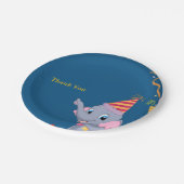 Cute Elephant Birthday  Pappteller (Schrägansicht)