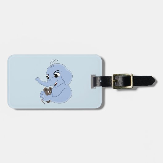 Cute elephant boy cartoon luggage tag gepäckanhänger (Vorderseite horizontal)
