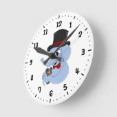 Cute elephant boy cartoon round clock runde wanduhr (Winkel)