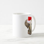 Cute Elephant Christmas Light Funny Elephant Lover Kaffeetasse (VorderseiteRechts)