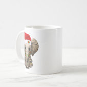 Cute Elephant Christmas Light Funny Elephant Lover Kaffeetasse (Vorderseite Links)