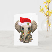 Cute Elephant Christmas Light Funny Elephant Lover Karte (Gelbe Blume)