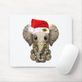 Cute Elephant Christmas Light Funny Elephant Lover Mousepad (Mit Mouse)