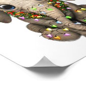 Cute Elephant Christmas Light Funny Elephant Lover Poster (Ecke)