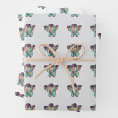 Cute Elephant Colourful Wrapping paper Sheet Geschenkpapier Set (Beispiel)