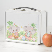 Cute Elephant Easter Illustration  Metall Brotdose (Beispiel)