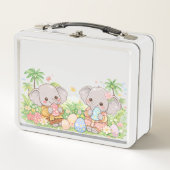 Cute Elephant Easter Illustration  Metall Brotdose (Vorderseite)