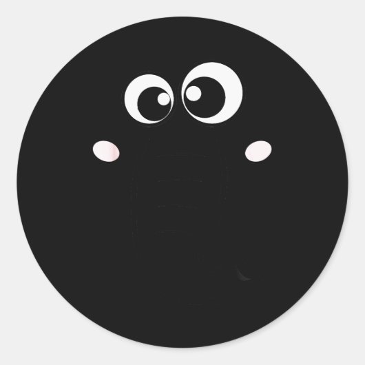 Cute Elephant Face Cartoon Style Easy Halloween Co Runder Aufkleber (Vorderseite)