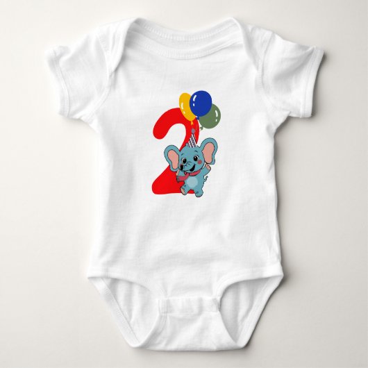 Cute elephant for toddlers Two months birthday Baby Strampler (Vorderseite)