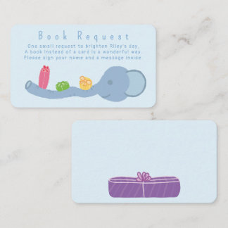 Cute Elephant & Gifts "Book Request" Enclosure Car Begleitkarte