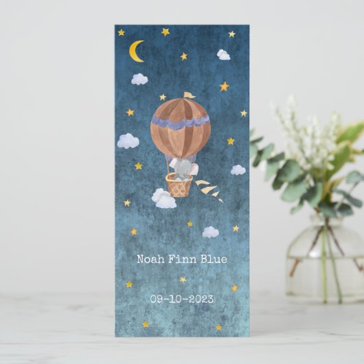 Cute Elephant in Magical Night With Moon And Stars (Stehend Vorderseite)