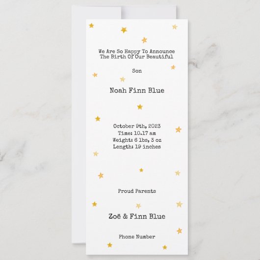 Cute Elephant in Magical Night With Moon And Stars (Rückseite)