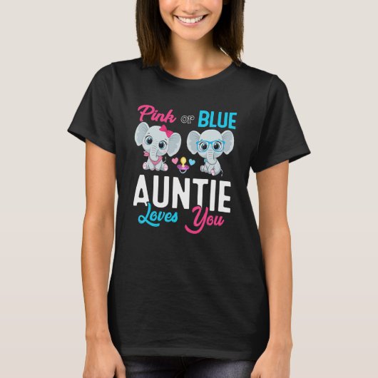 Cute Elephant Keeper Of The Gender Auntie Loves Yo T-Shirt (Vorderseite)