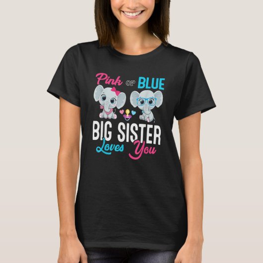 Cute Elephant Keeper Of The Gender Big Sister Love T-Shirt (Vorderseite)