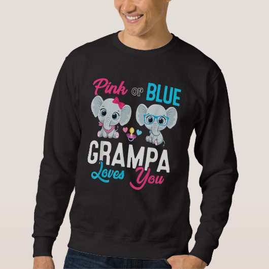 Cute Elephant Keeper Of The Gender Grampa Loves Yo Sweatshirt (Vorderseite)