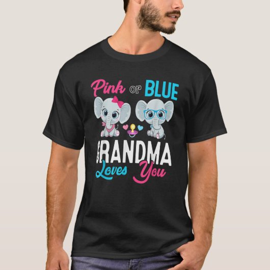 Cute Elephant Keeper Of The Gender Grandma Loves Y T-Shirt (Vorderseite)