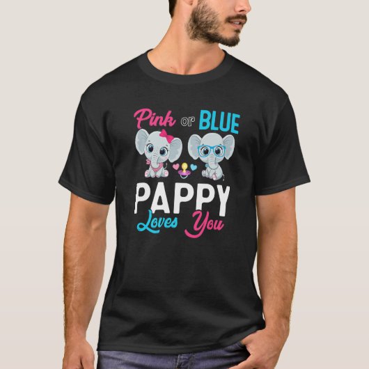 Cute Elephant Keeper Of The Gender Pappy Loves You T-Shirt (Vorderseite)
