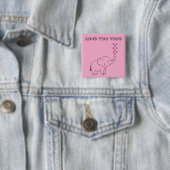 Cute Elephant Love You Tons Pink Button (Beispiel)