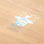 Cute Elephant Moon Stars Acrylic Invitation Acryleinladungen (Ablage )