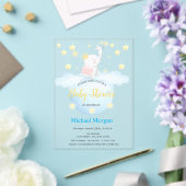 Cute Elephant Moon Stars Acrylic Invitation Acryleinladungen (In Situ (Hochzeit))