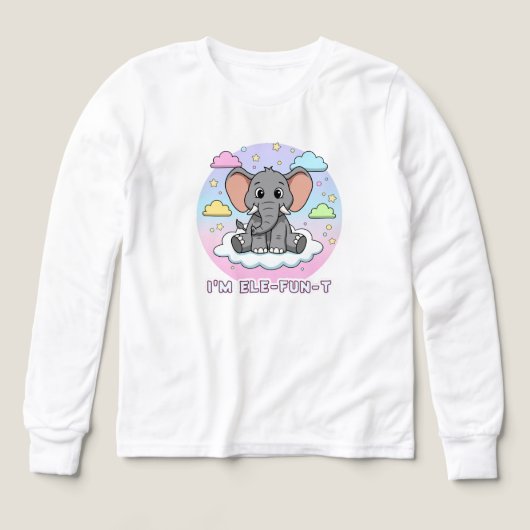 Cute Elephant on Cloud - I'm Ele-Fun-t Pun (Design Vorderseite)