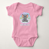 Cute Elephant on Cloud - I'm Ele-Fun-t Pun Baby Strampler (Vorderseite)