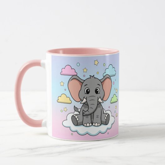 Cute Elephant on Cloud - I'm Ele-Fun-t Pun Tasse (Links)