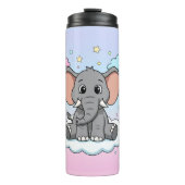 Cute Elephant on Cloud - I'm Ele-Fun-t Pun Thermosbecher (Vorderseite)