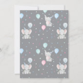 Cute Elephant One 1st Birthday Party Einladung (Rückseite)