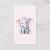 Cute Elephant Pink Books for Baby Card Visitenkarte (Rückseite)